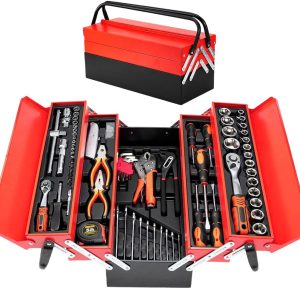 85 Piece Hand Tool Socket Wrench Set with Metal Mechanic Tool Box Car Tool